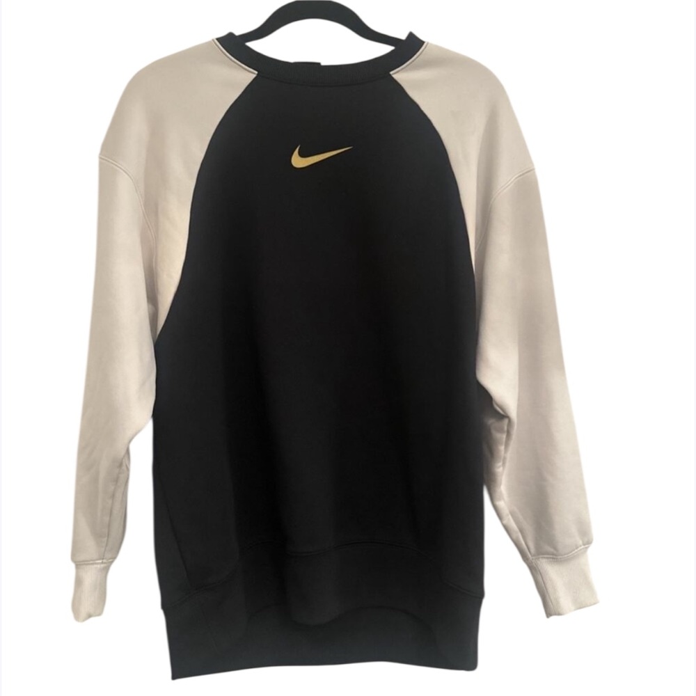 NIKE Women's Therma Colorblock SWEATSHIRT Pullover Sweater Black size S
